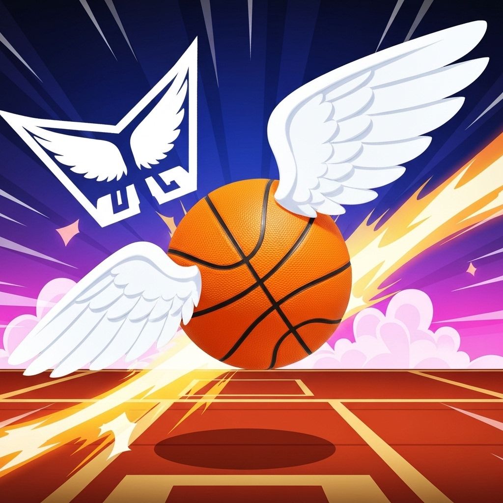 Screenshot of Flappy Dunk gameplay